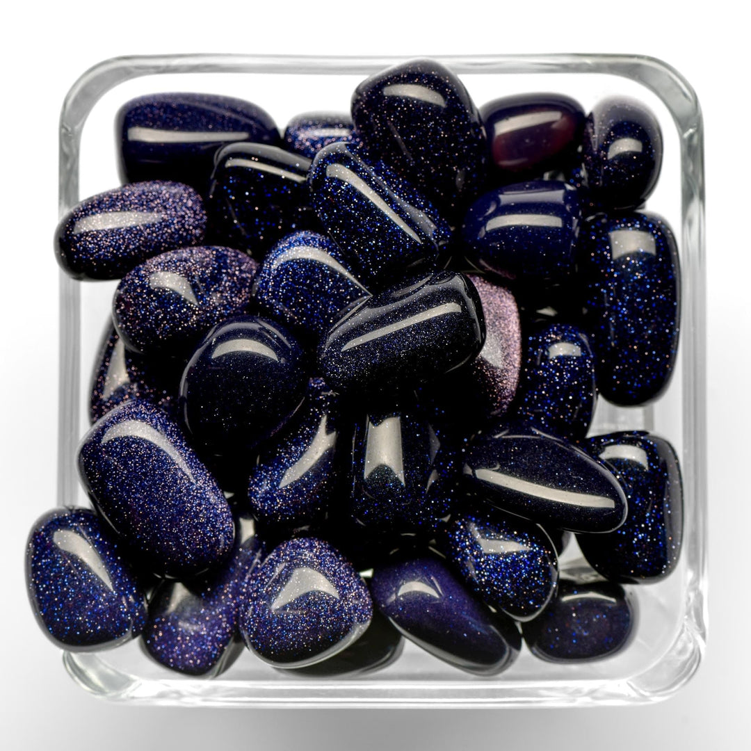Blue Goldstone Tumbled Stones - Small