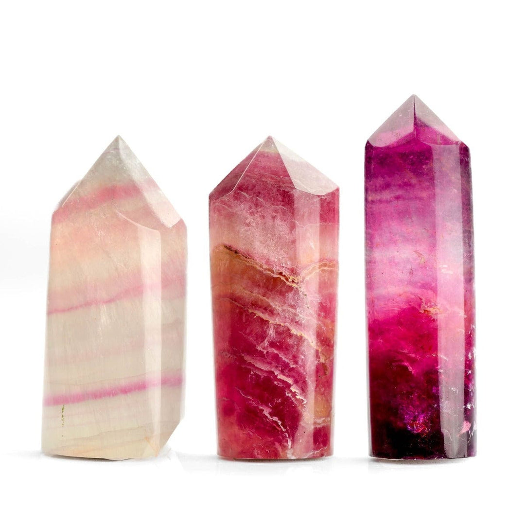 Pink Fluorite Point - Flat Base