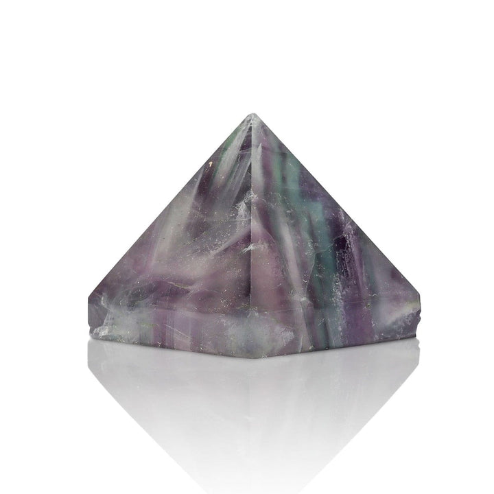 Rainbow Fluorite Pyramid - Carved Crystal