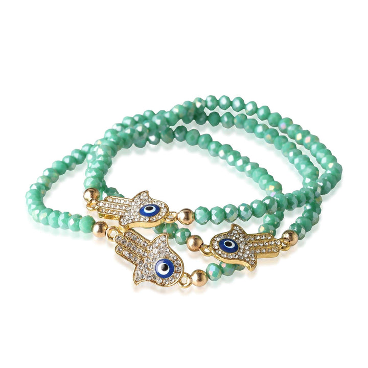 Evil Eye Beaded Bracelet - Eye on Hand