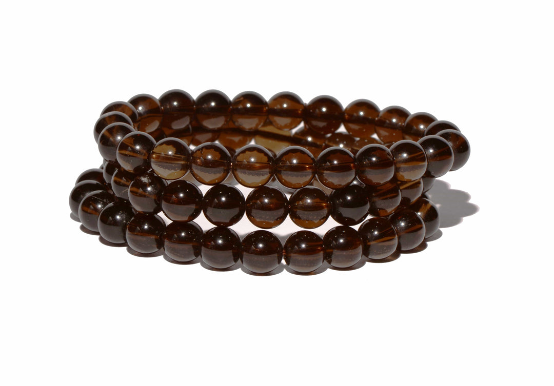 Smoky Quartz Beaded Bracelet - Small Beads - Polished