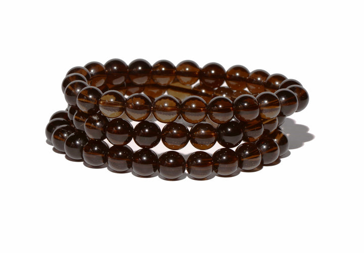 Smoky Quartz Beaded Bracelet - Small Beads - Polished