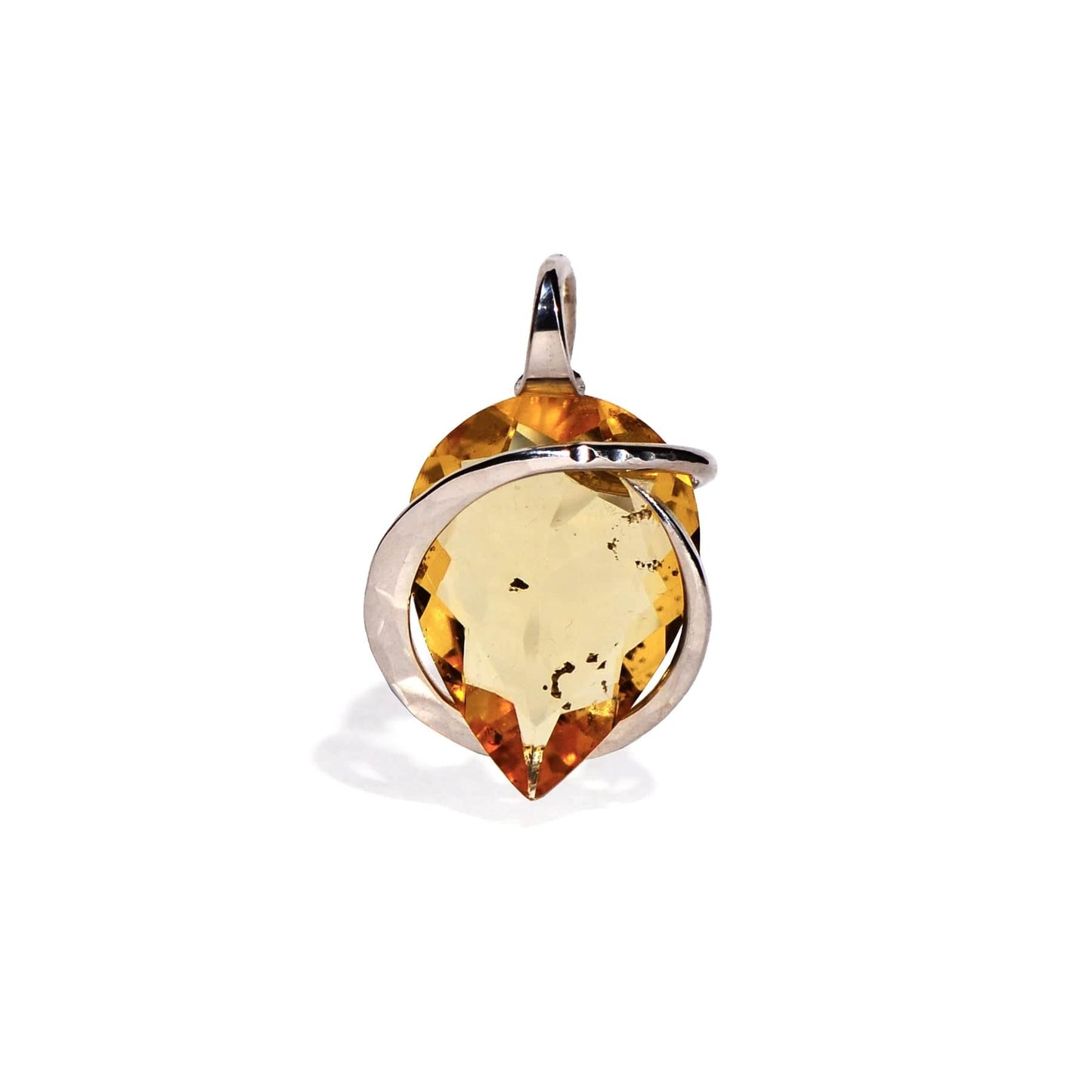Citrine Sterling Silver Cranston Pendant - Teardrop Crystal