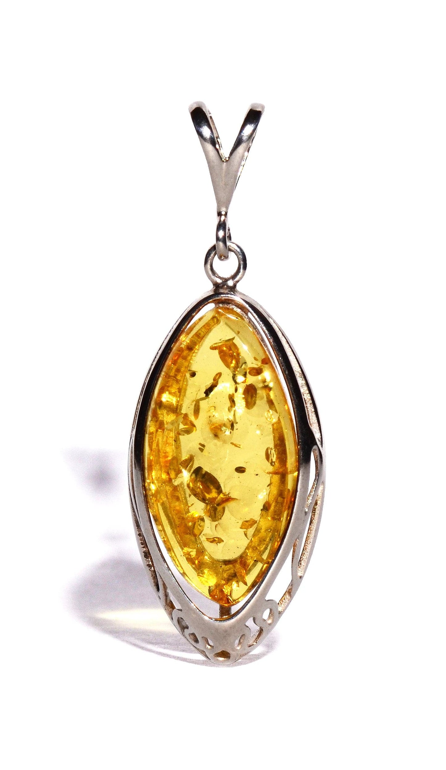 Sterling Silver Amber Pendant