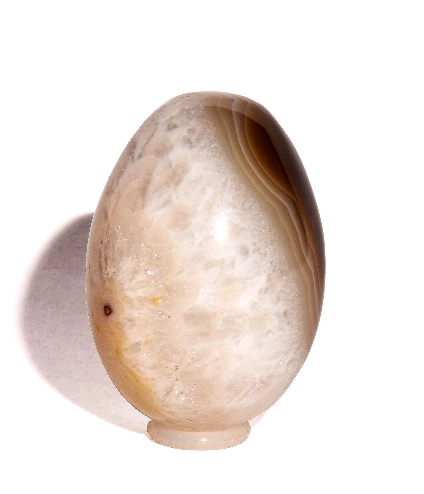 brown and white agate egg