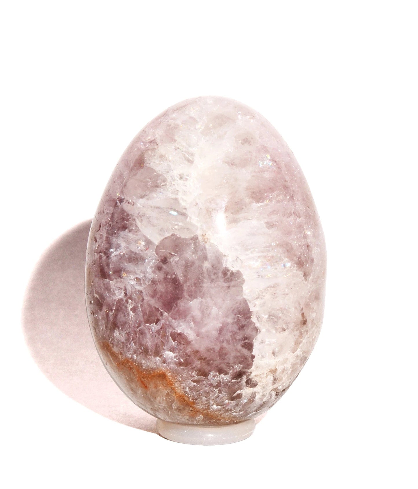 white agate egg with red hematite