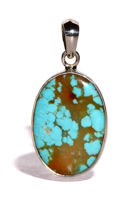 Turquoise Sterling Silver Pendant - Oval