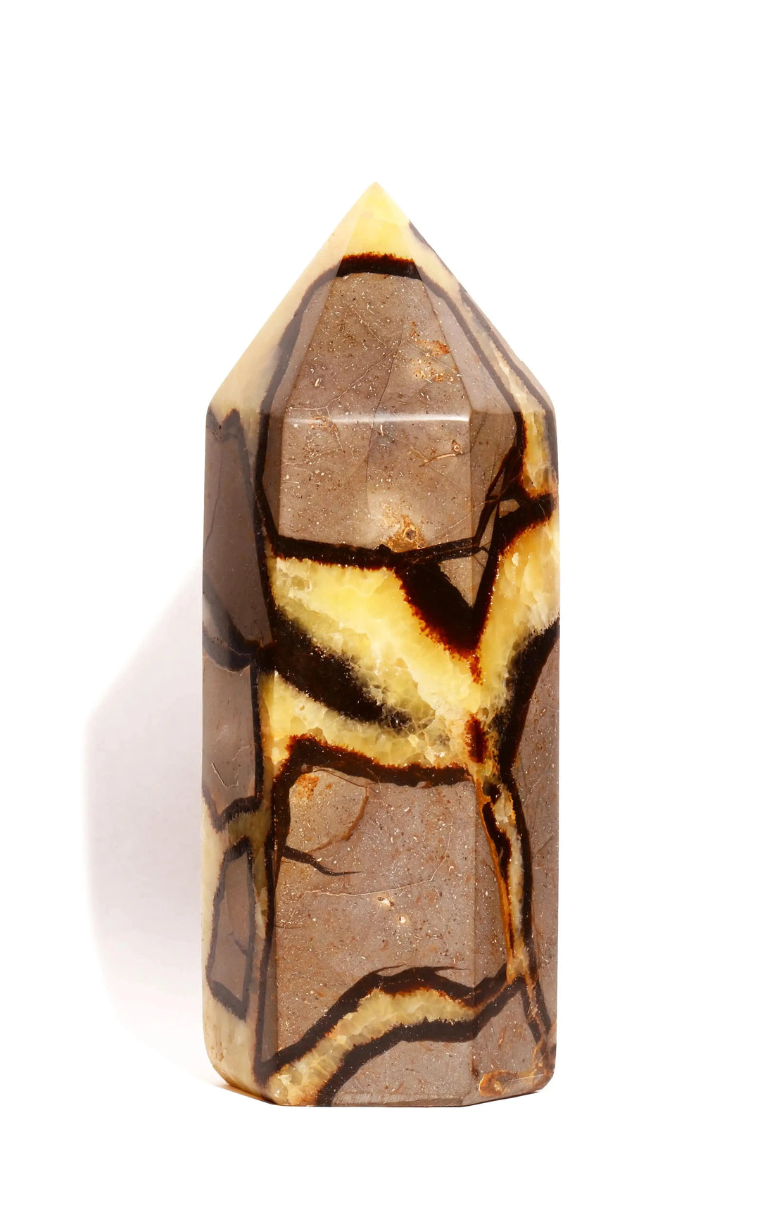 Septarian Nodule Point - Flat Base - Polished