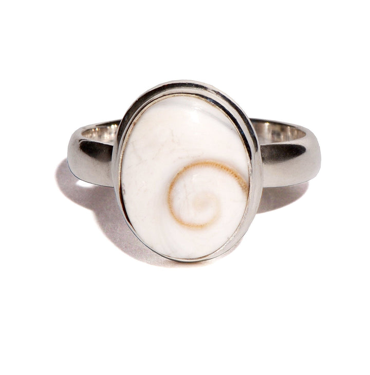 Shiva Shell Sterling Silver Ring - Oval