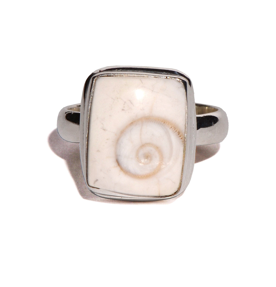 Shiva Shell Sterling Silver Ring - Rectangle