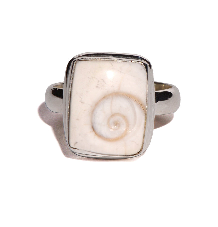 Shiva Shell Sterling Silver Ring - Rectangle