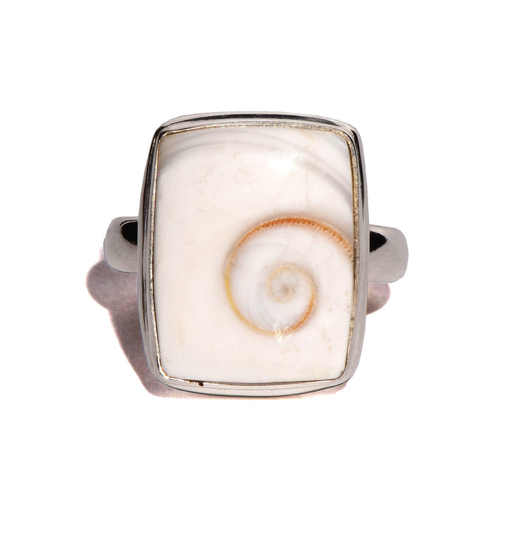 Shiva Shell Sterling Silver Ring - Rectangle