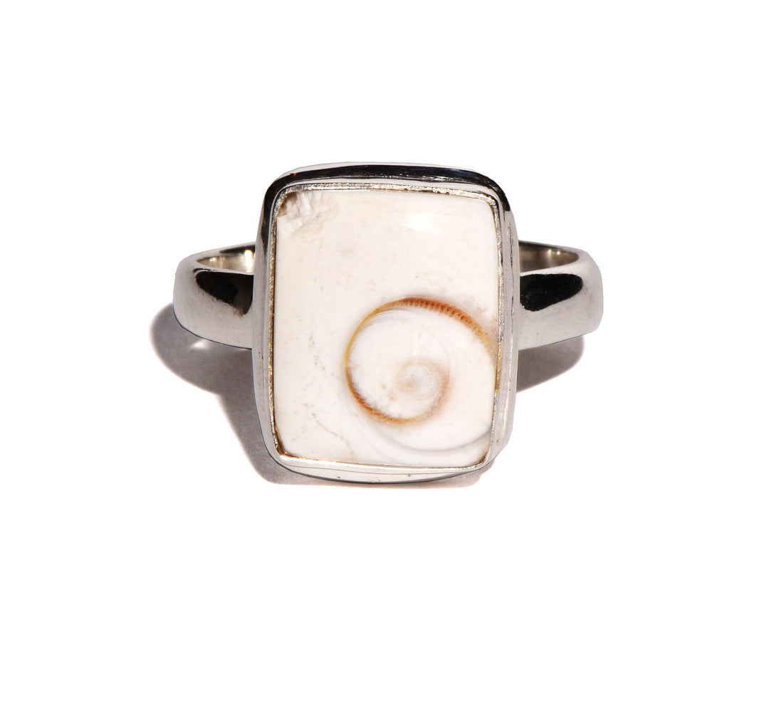 Shiva Shell Sterling Silver Ring - Rectangle