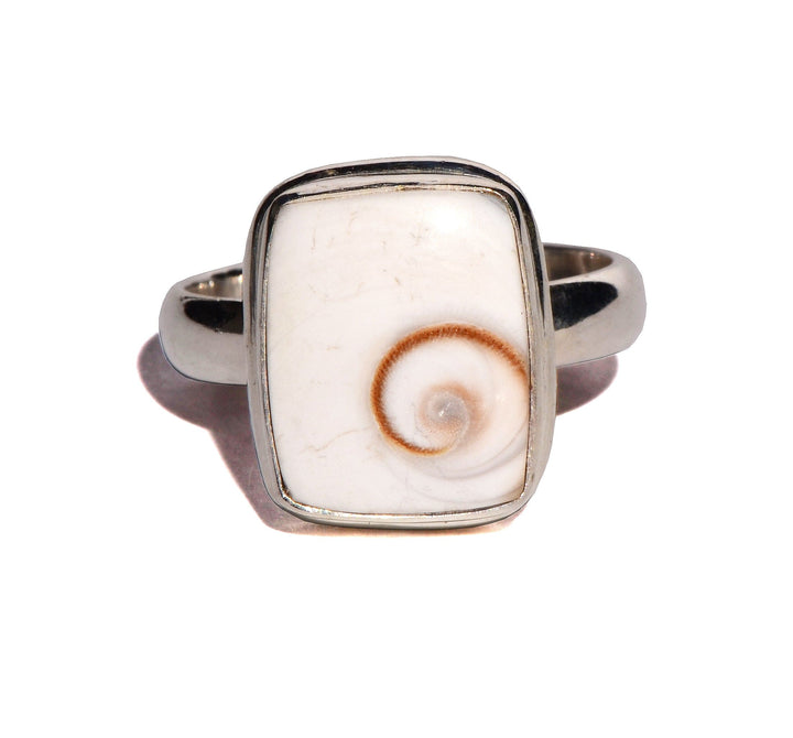 Shiva Shell Sterling Silver Ring - Rectangle