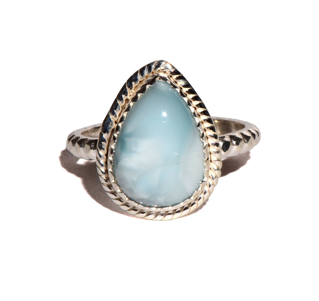 Larimar Sterling Silver Ring - Teardrop