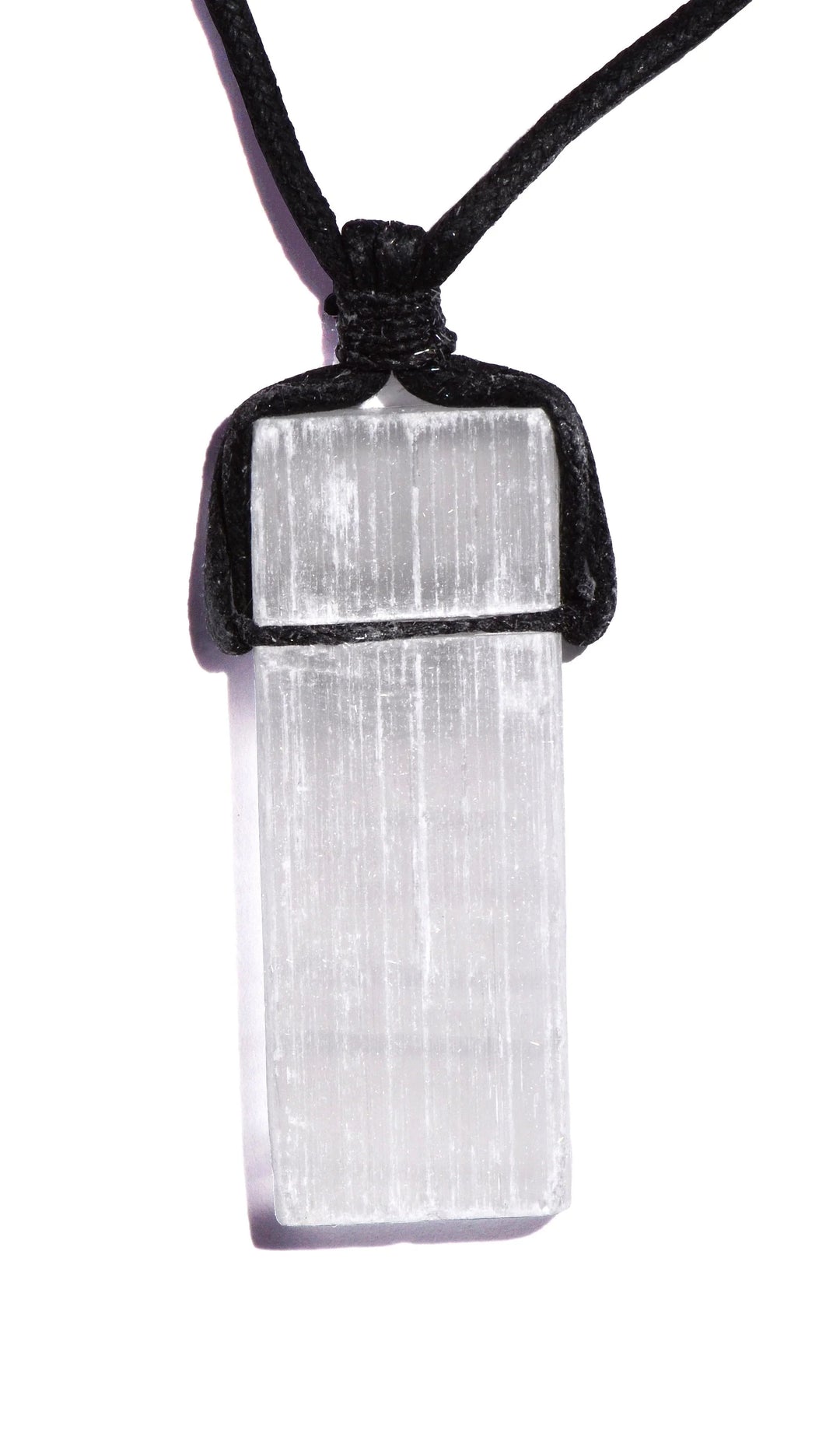 Selenite Drilled Pendant with Cord