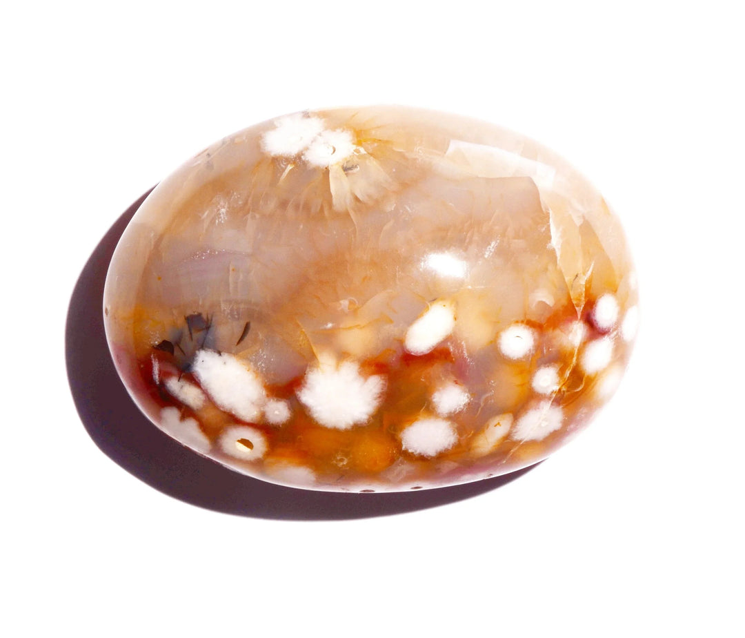 Flower Agate Palm Stone