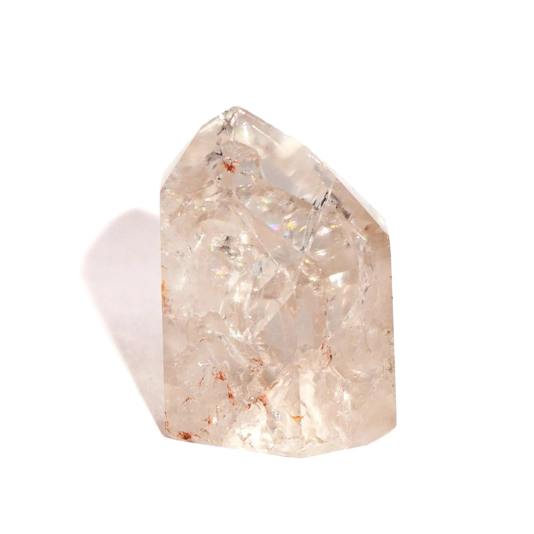 Clear Quartz Crackle Point - Flat Base