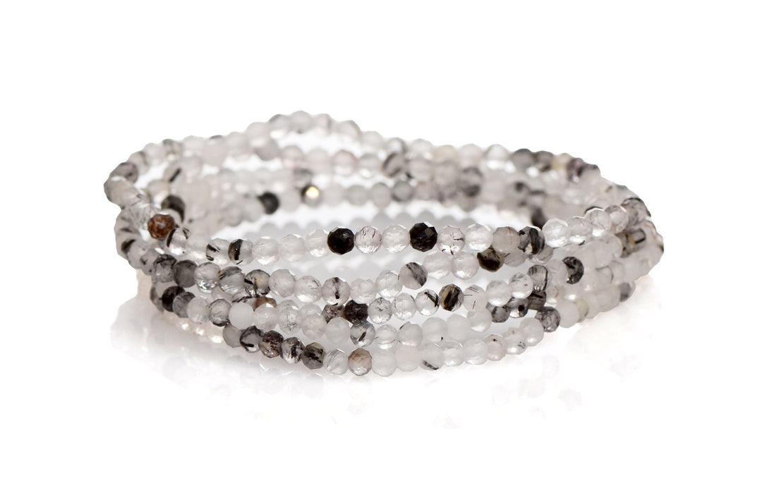 Tourmalinated Quartz Beaded Bracelet
