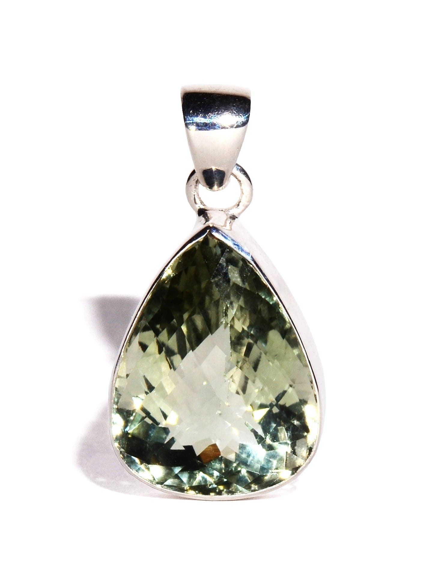 Green Amethyst (Prasiolite) Sterling Silver Pendant