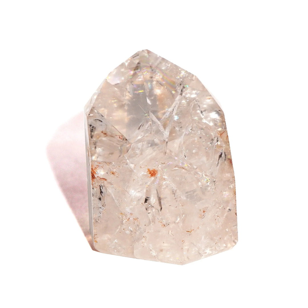 Clear Quartz Crackle Point - Flat Base