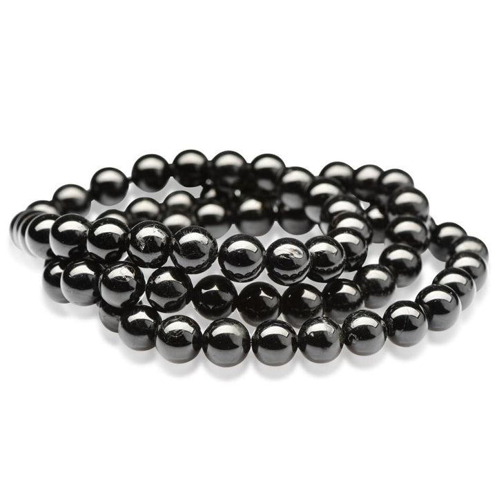 healing crystal jewelry: black tourmaline beaded bracelet