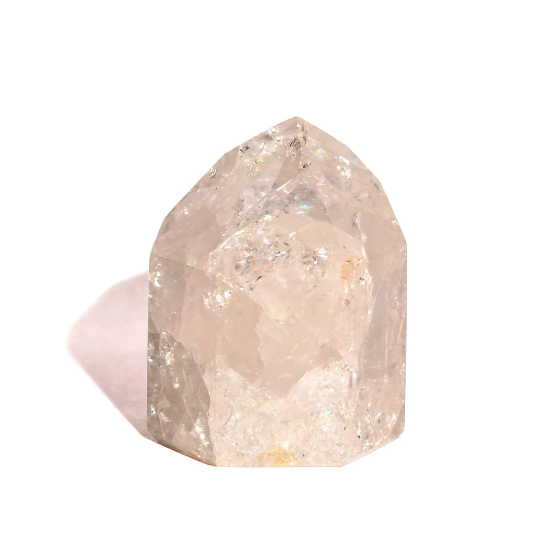 Clear Quartz Crackle Point - Flat Base