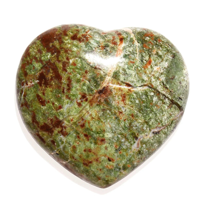 Chrysoprase Heart Crystal Carving - Polished
