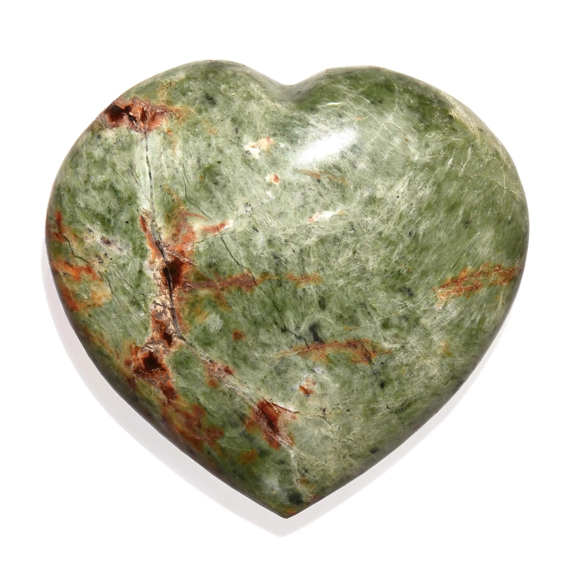 Chrysoprase Heart Crystal Carving - Polished