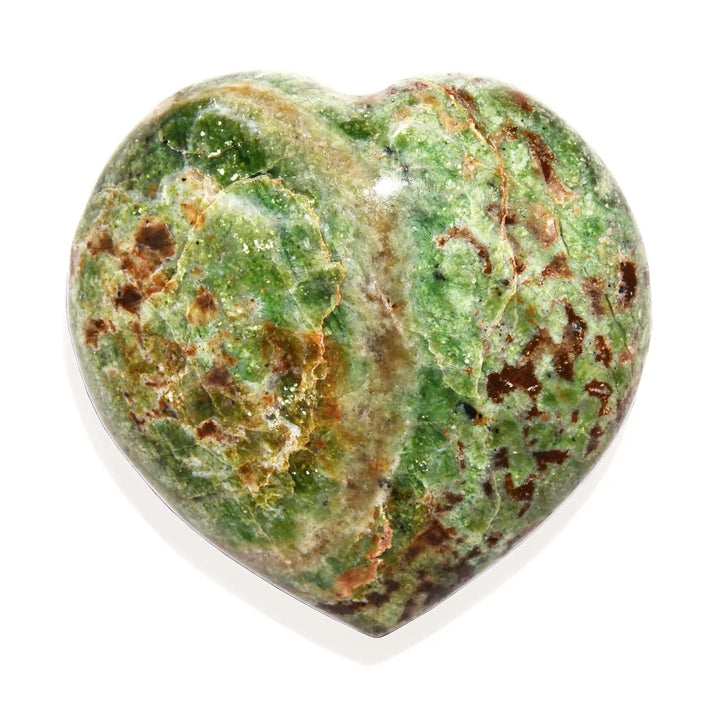 Chrysoprase Heart Crystal Carving - Polished