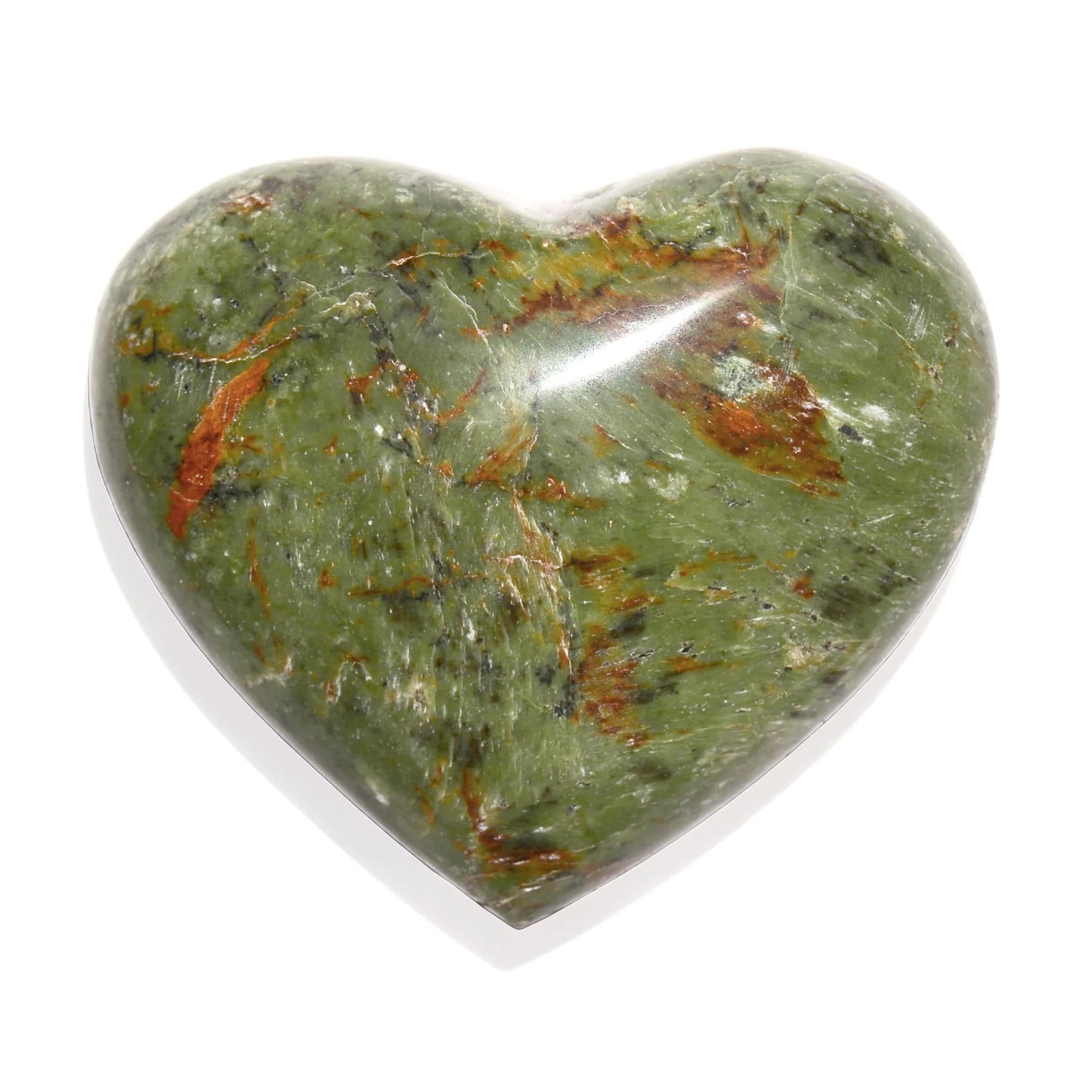 Chrysoprase Heart Crystal Carving - Polished