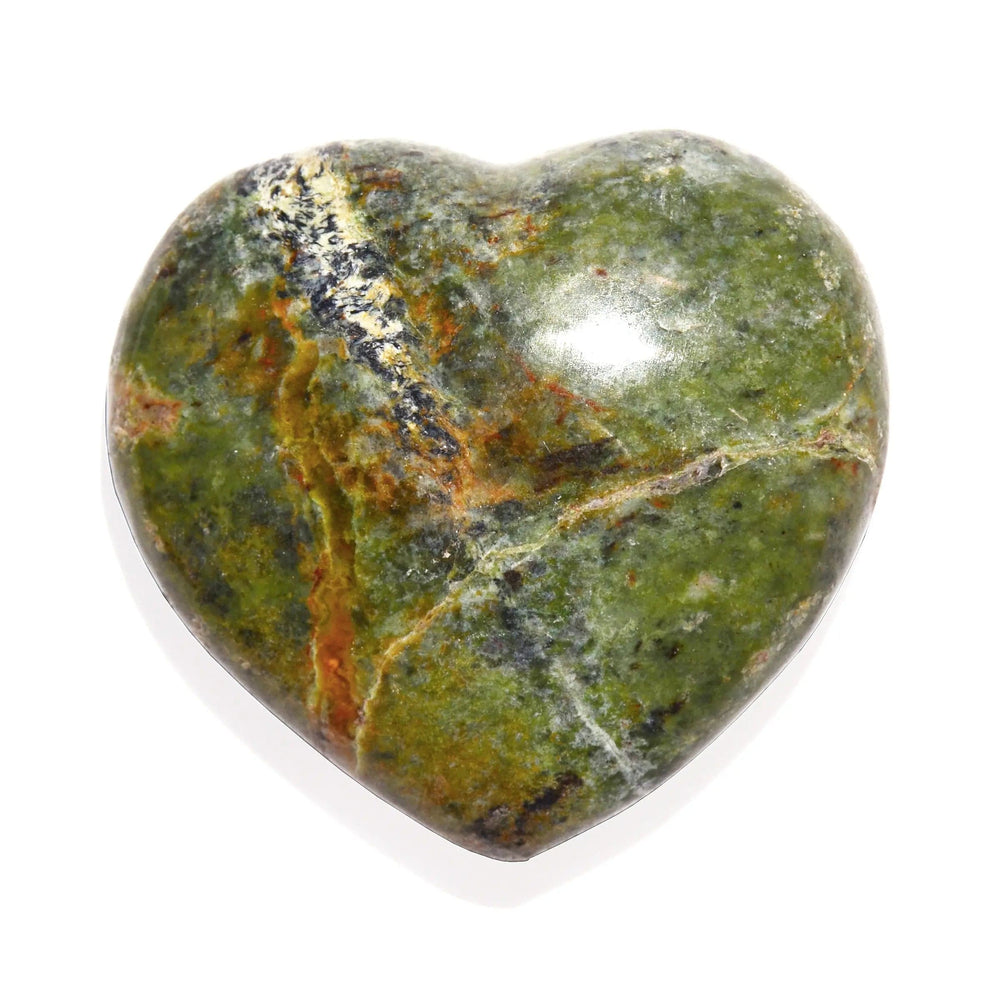 Chrysoprase Heart Crystal Carving - Polished