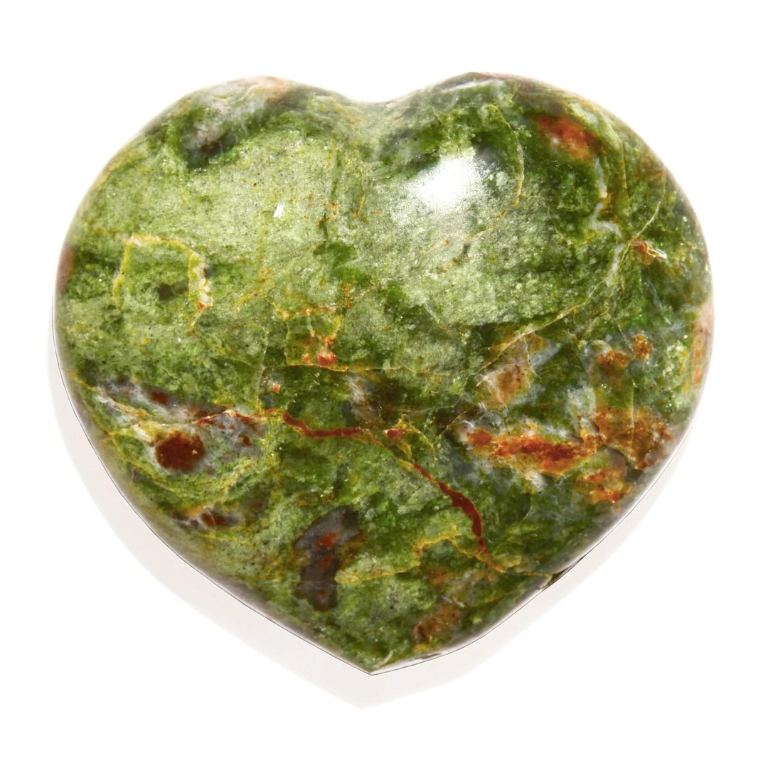 Chrysoprase Heart Crystal Carving - Polished