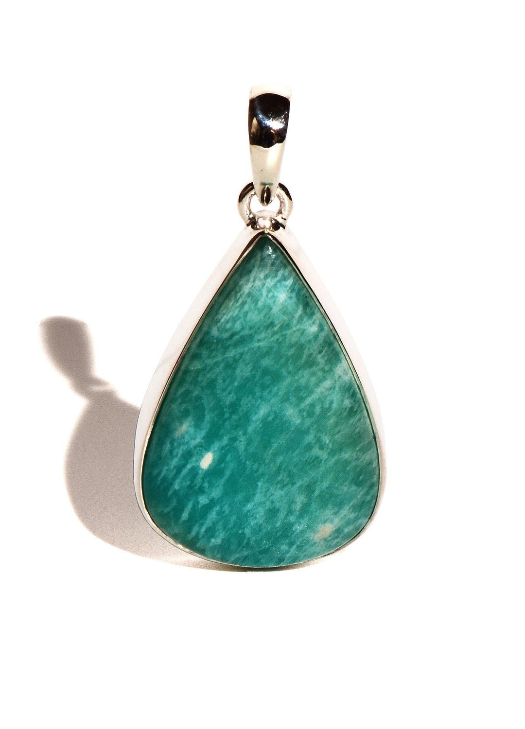 Amaznonite Sterling Silver Teardrop shaped pendant