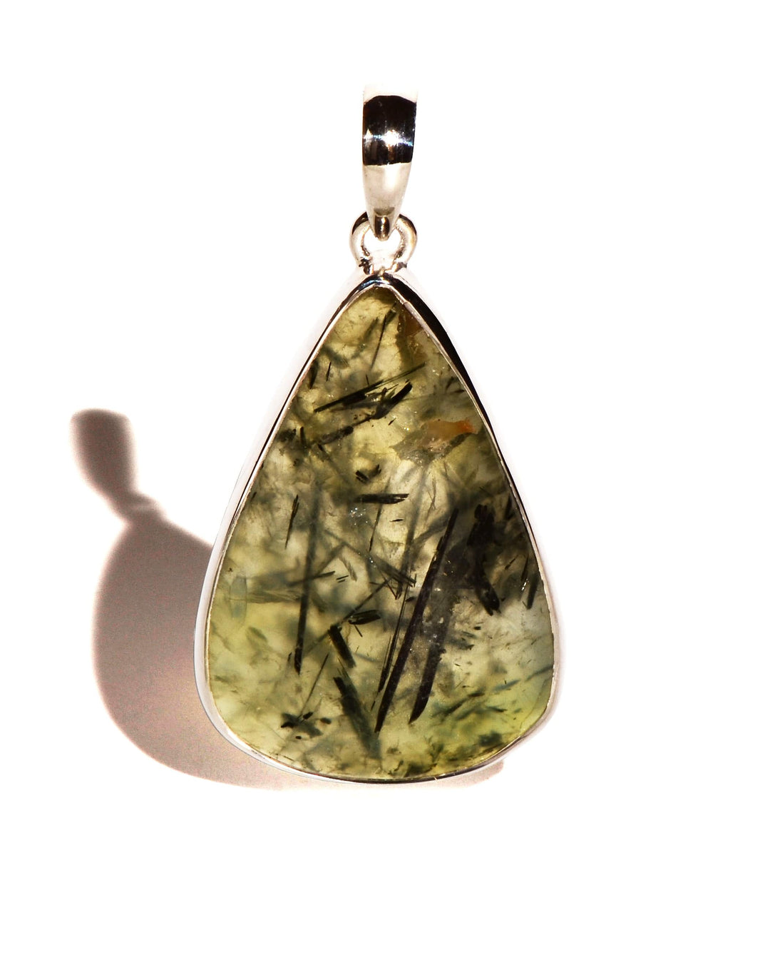 Prehnite Sterling Silver Pendant - Teardrop