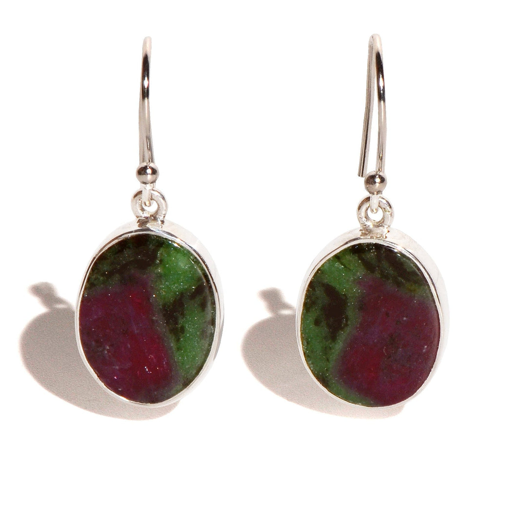 Zoisite Ruby Sterling Silver Earrings