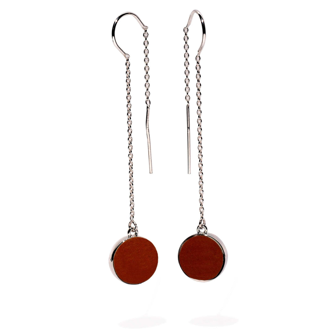 Bell Rock Charged Sterling Silver Sandglobe Long Earrings