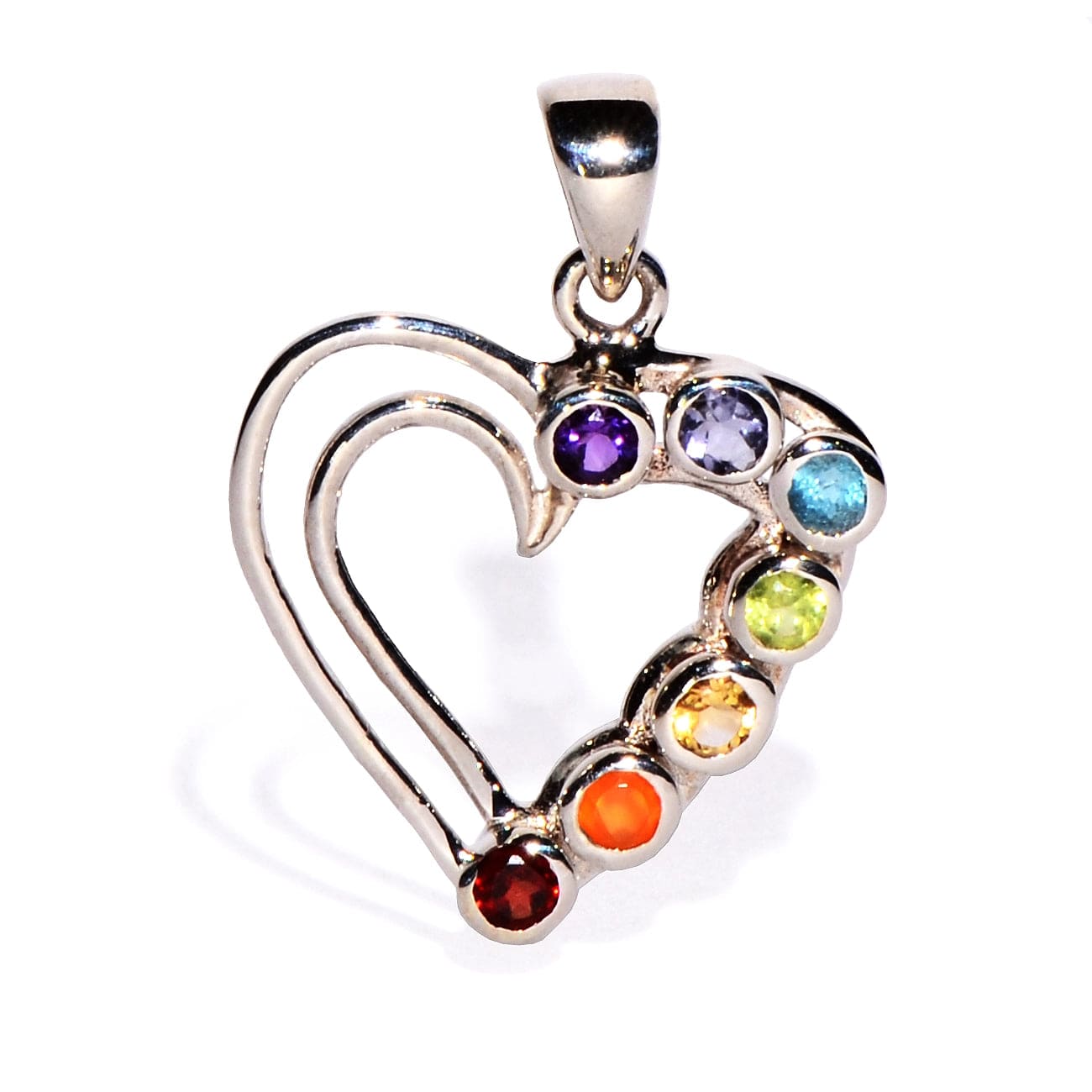 Buy 7 Chakra Sterling Silver Pendant to Balance the Chakras