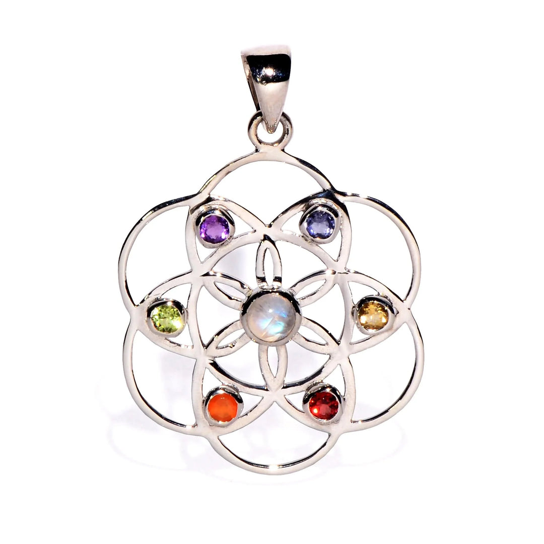 Buy 7 Chakra Sterling Silver Pendant to Balance the Chakras
