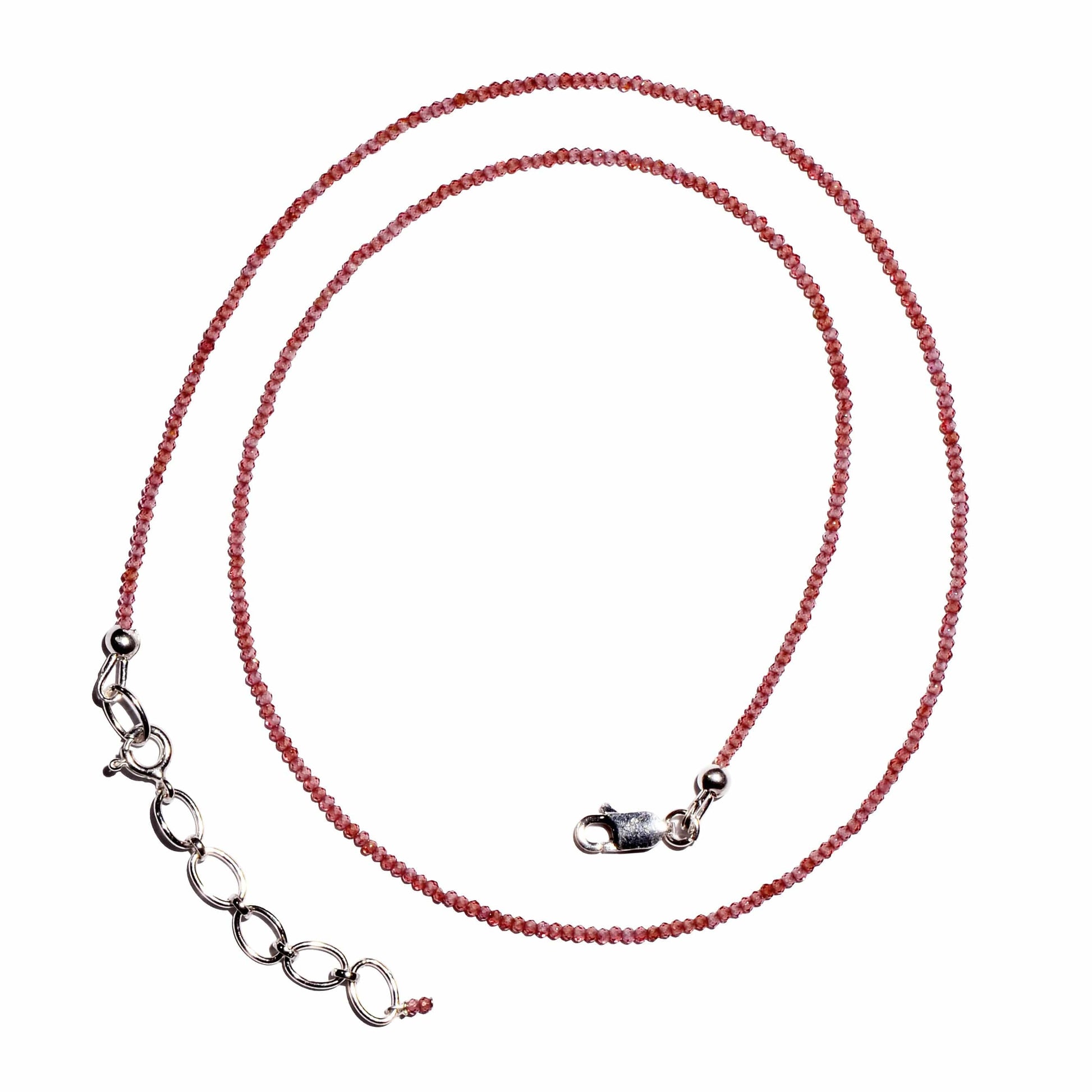 Buy Rhodolite Garnet Faceted Microbead Necklace 1.5mm for Inspiration and Emotional Healing.