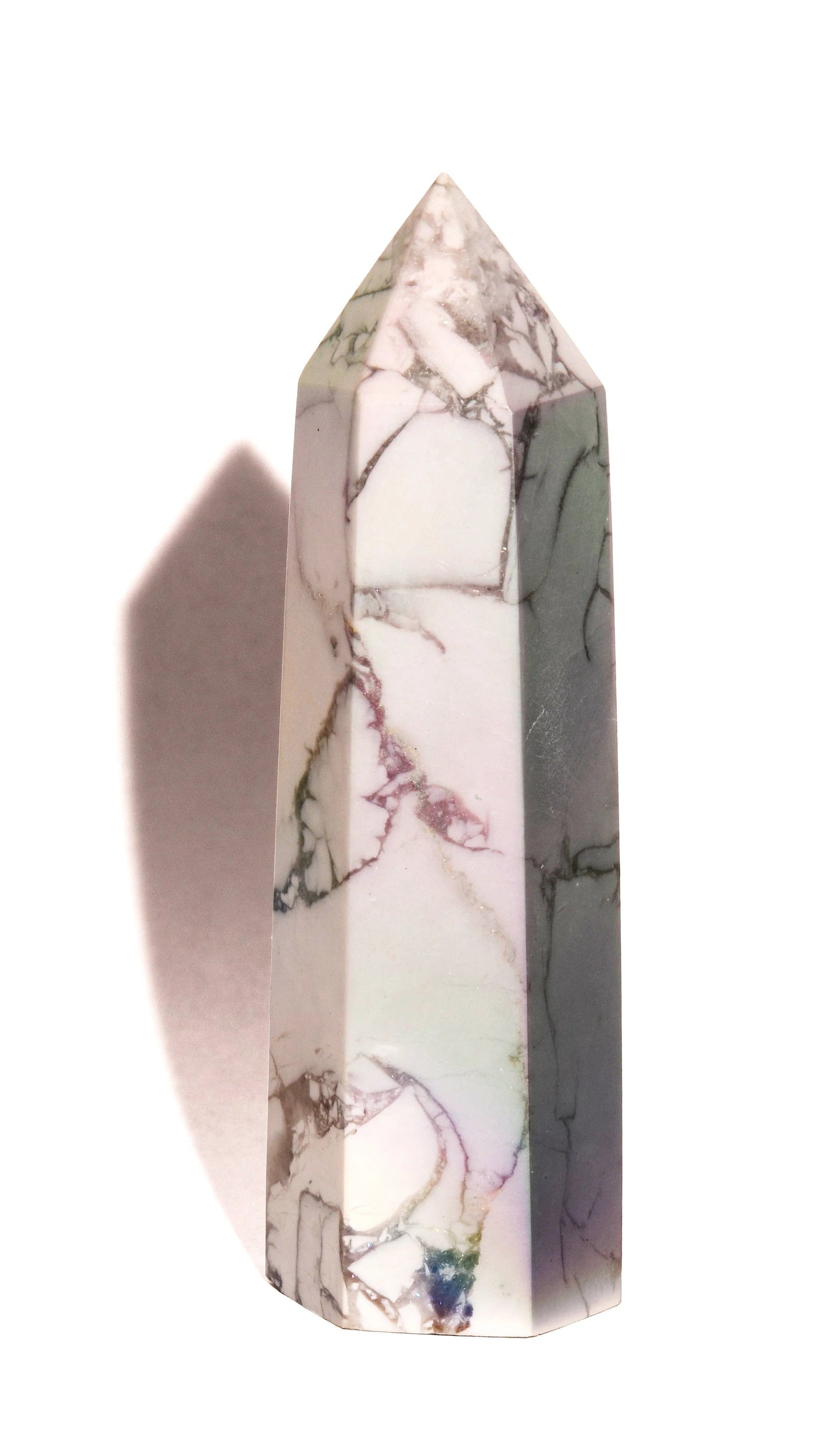 Howlite Point Coated with Angel Aura