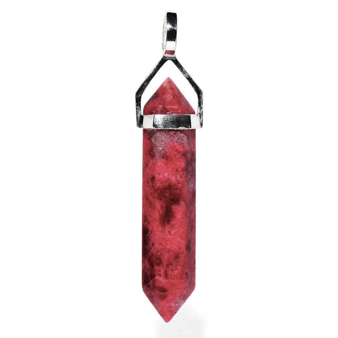 Pink Thulite Double Point Sterling Silver Pendant