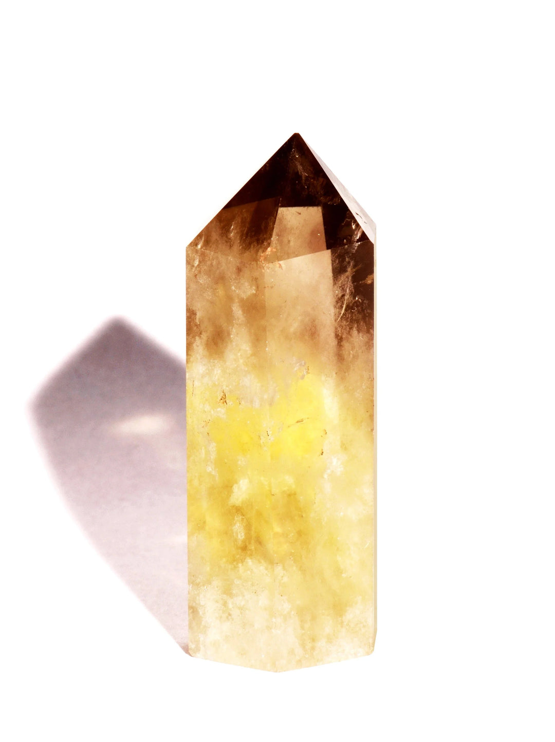 Lemon Quartz Point - Polished - Flat Base