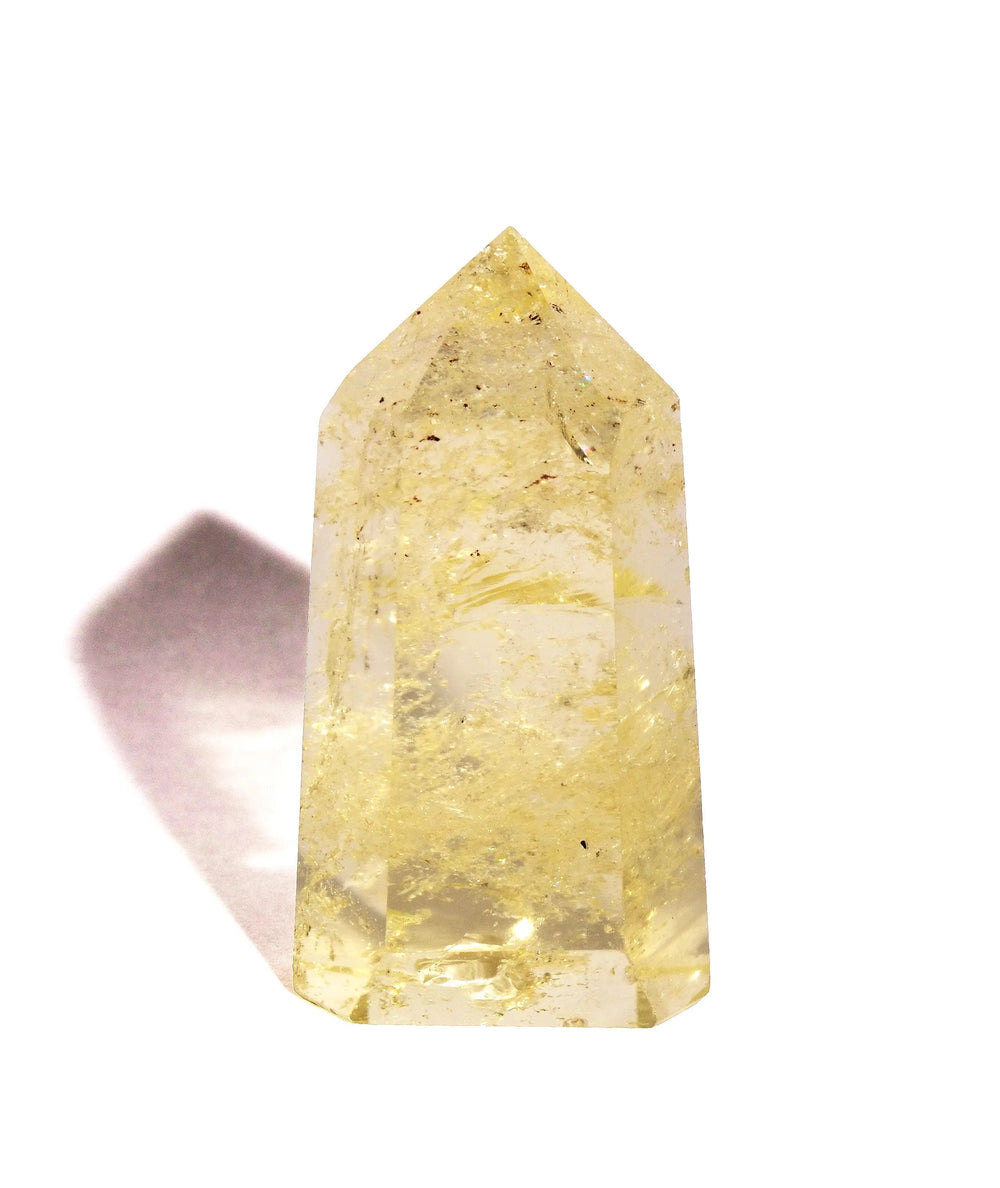 Lemon Quartz Point - Polished - Flat Base