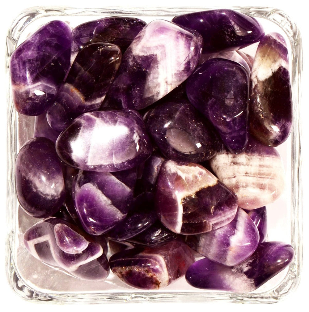 Chevron Amethyst Tumbled Stone - Small - Polished