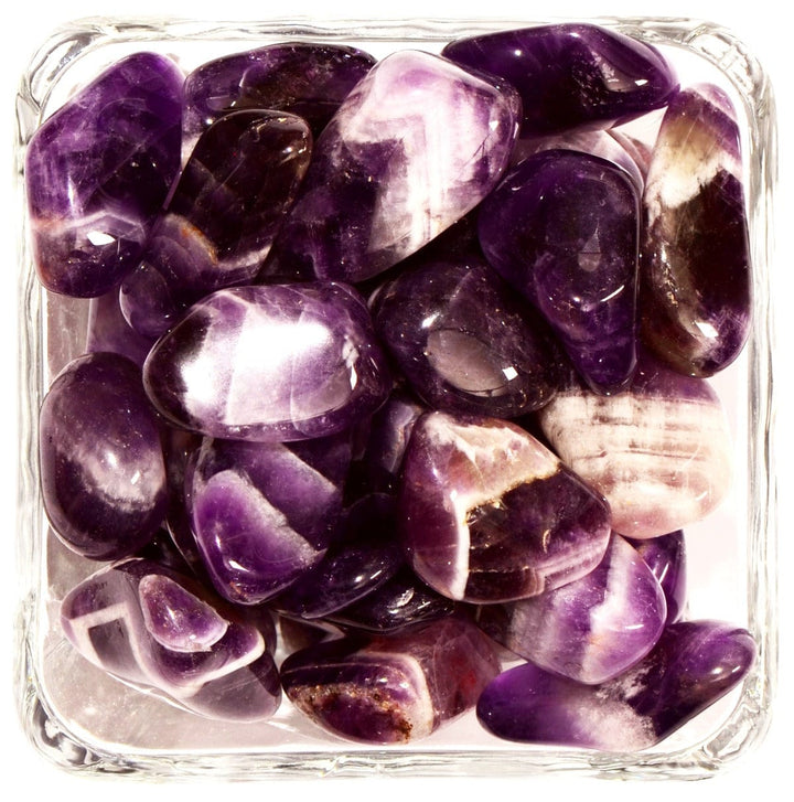 Chevron Amethyst Tumbled Stone - Small - Polished
