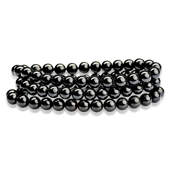 healing crystal jewelry: black tourmaline beaded bracelet