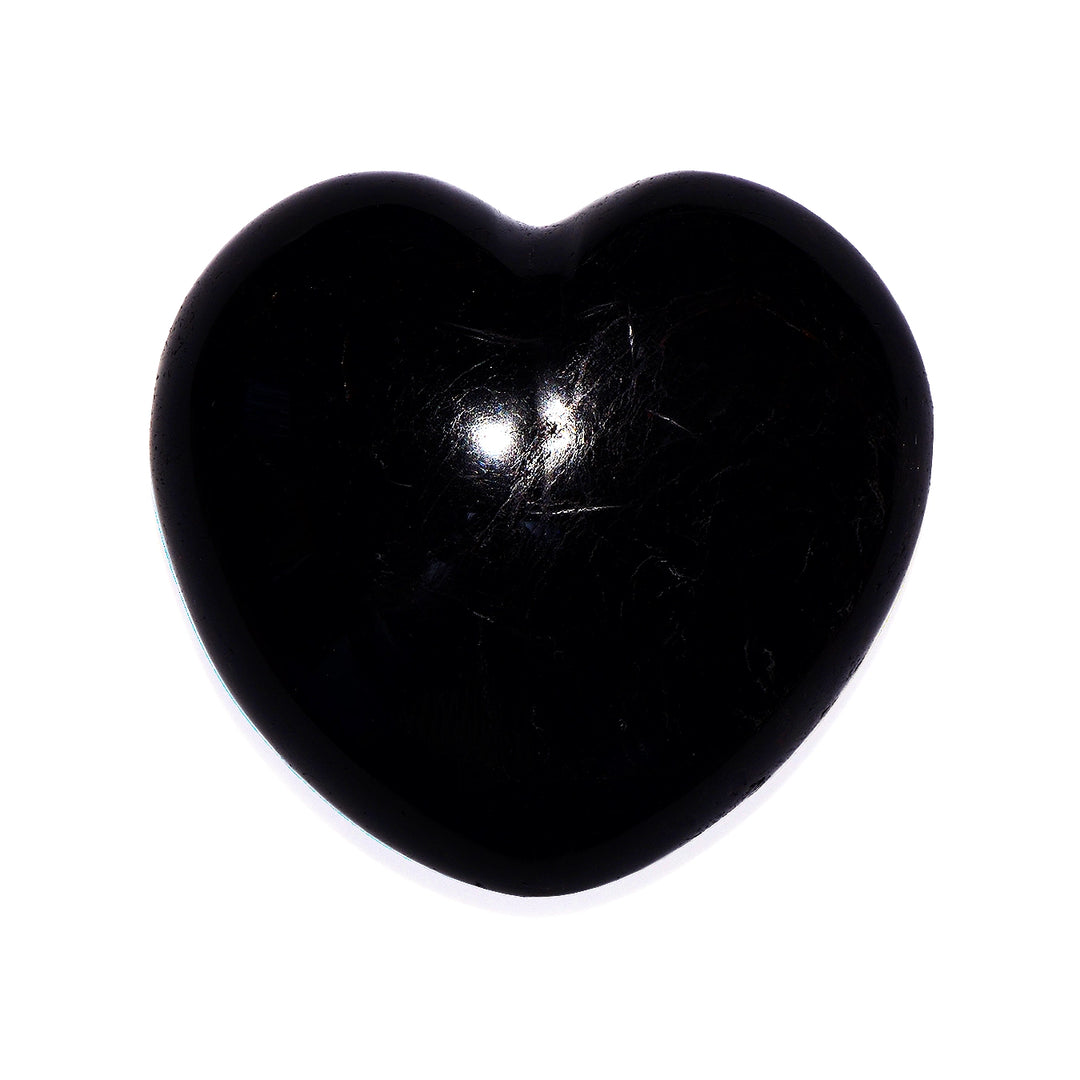 Black Tourmaline Carved Crystal Heart