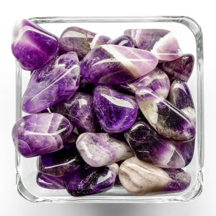 Chevron Amethyst Tumbled Stone - Small - Polished