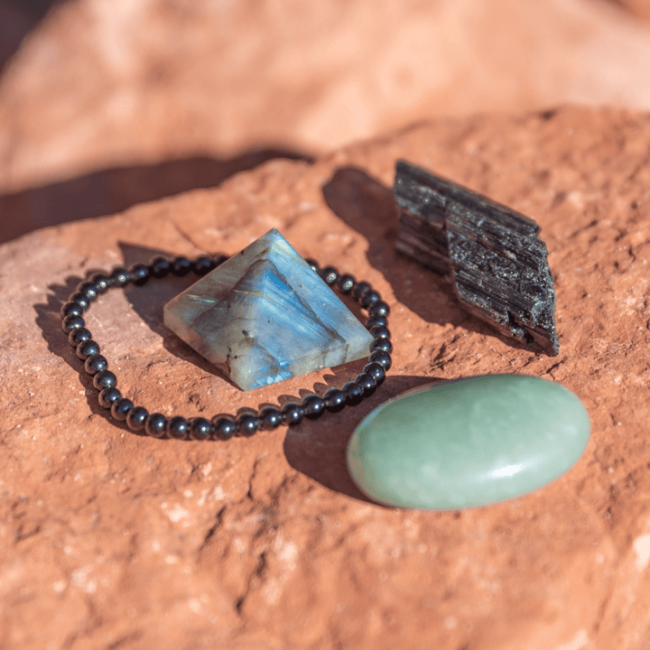 Protection Bundle: Labradorite - Black Tourmaline - Obsidian - Green Aventurine